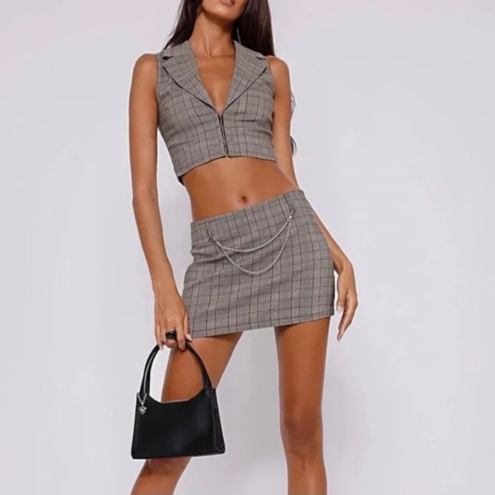 Tiger Mist Checkered Skirt